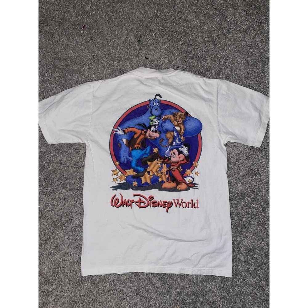 Vintage 96 Walt Disney World 25th Anniversary Lion King Genie Aladdin Shirt S/M